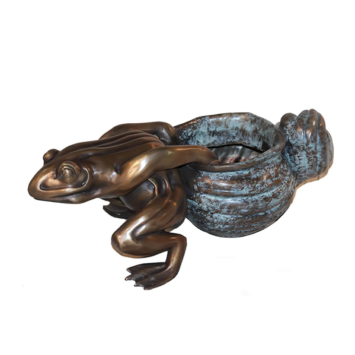 Frog Pulling Shell Vase, Bronze, BA5341