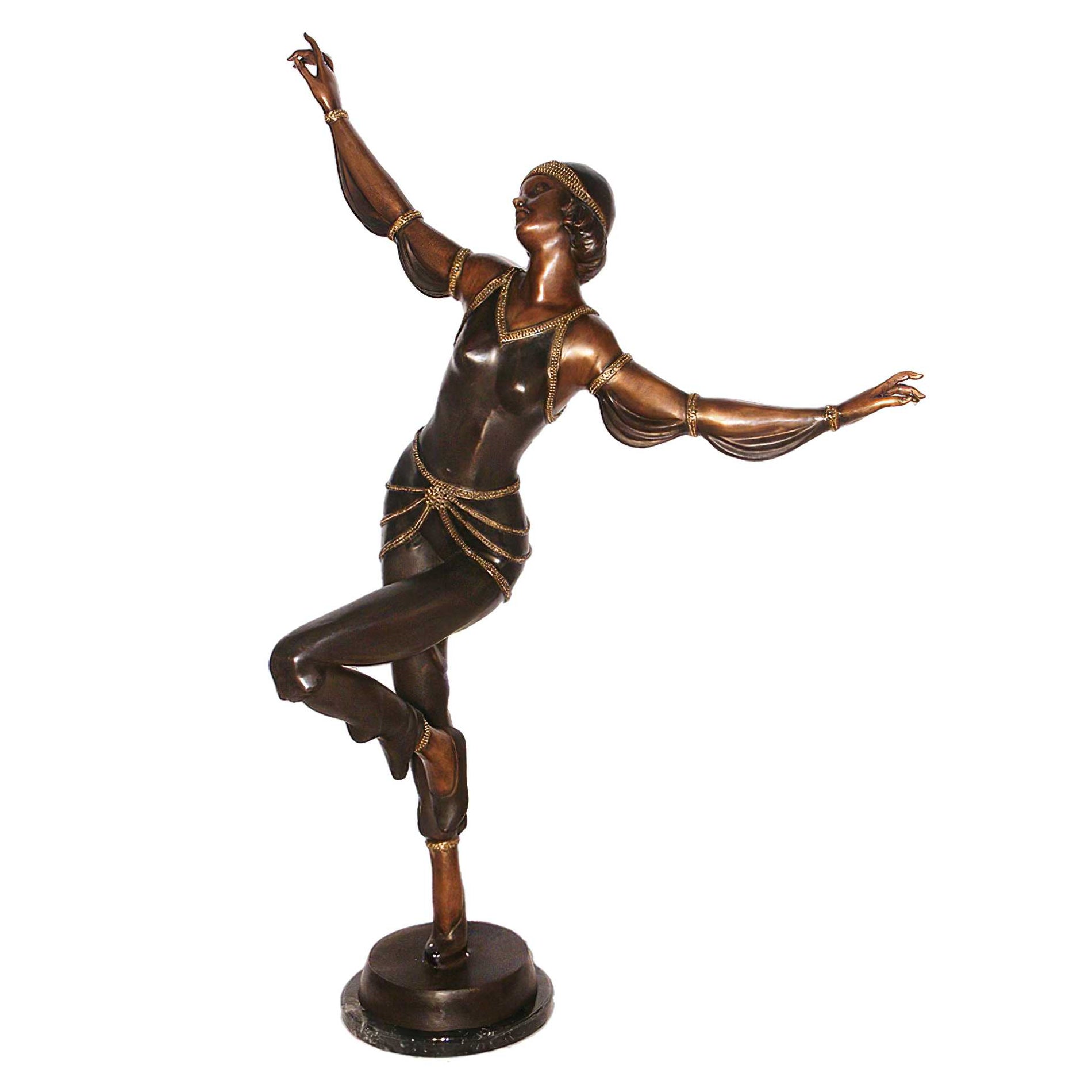 Bronze Deco Dancer Sculpture 54 Inch, Bronze, 57570