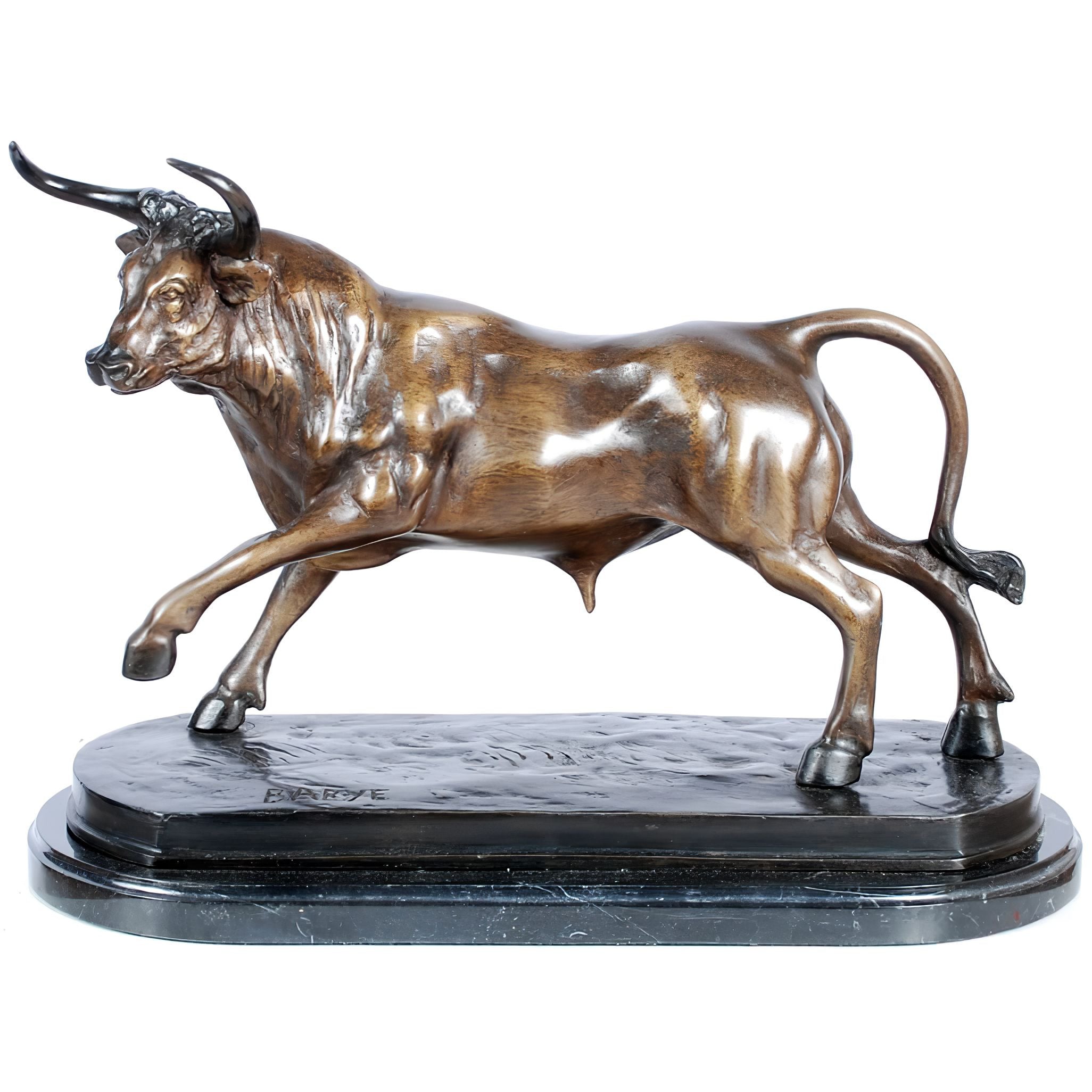 Bronze Bull Statue on Marble Base, Bronze, TF3138