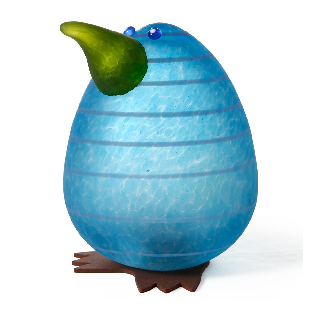 Kiwi Egg Paperweight, Light Blue by Borowski, BorowskiGlassStudio