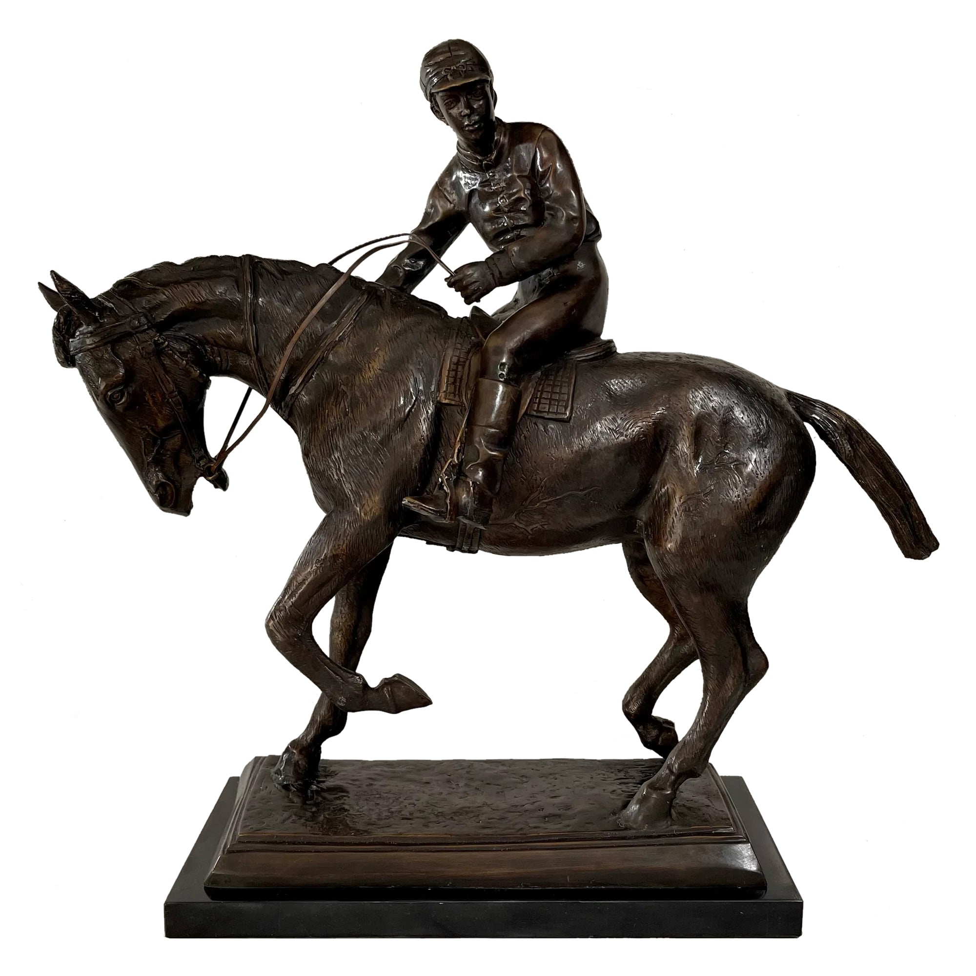 Jockey on Horse, HorsesRacingSculpturesStatues, JNA1895ACM