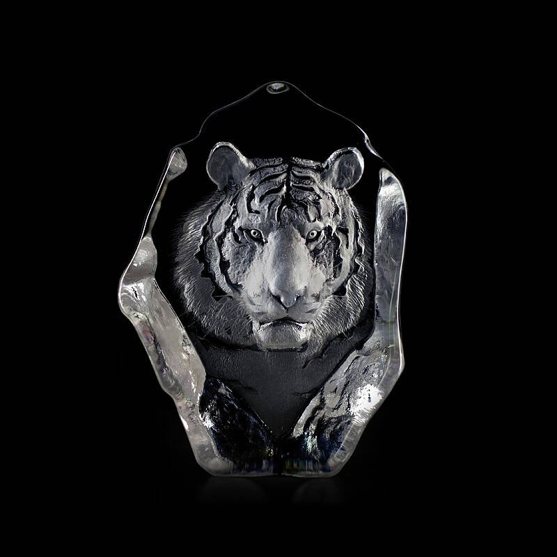 Crystal Tiger Sculpture I, MatsJonassonCrystalAllProducts, 33567