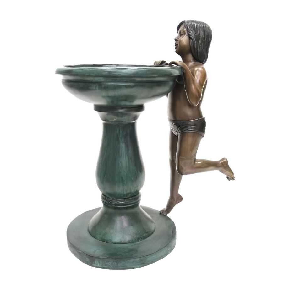 Girl Drinking Water Bronze Fountain, Bronze, KTB639