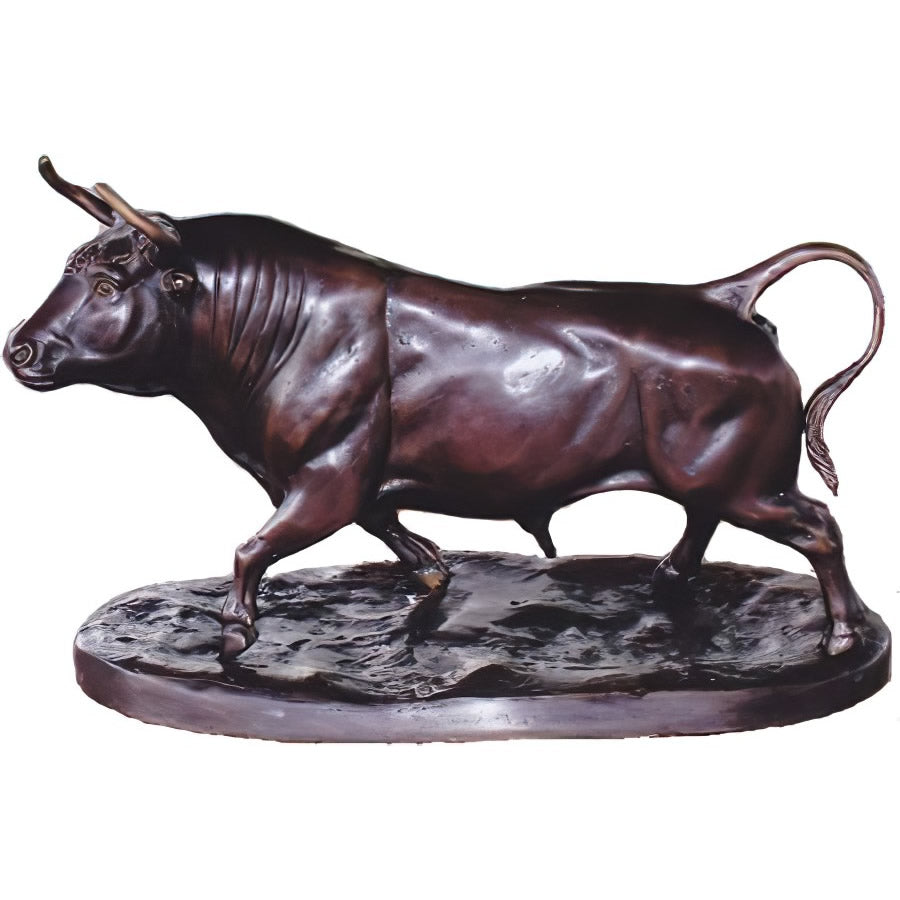 Bronze Bull Sculpture on Base, Bronze, KTD2187