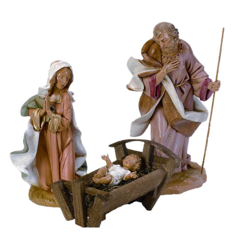 Fontanini Three Piece Nativity Statue Set 12 Inch Scale, Roman