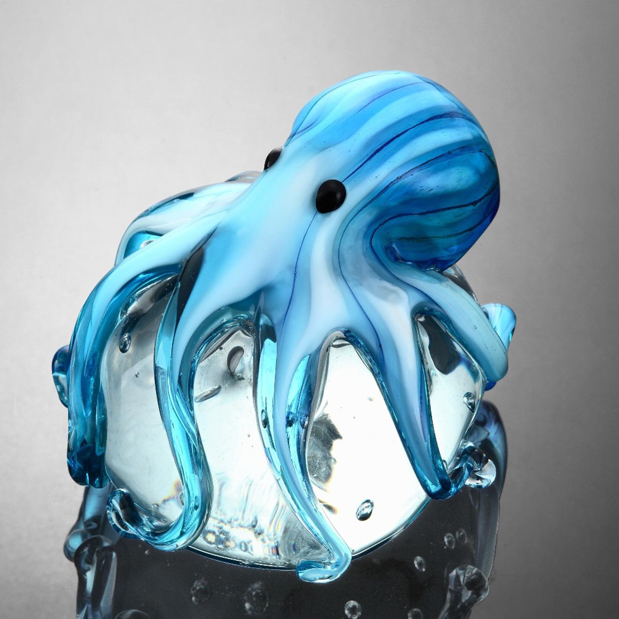 Blue Glass Octopus Statue/Paperweight, SPISanPacificInternational