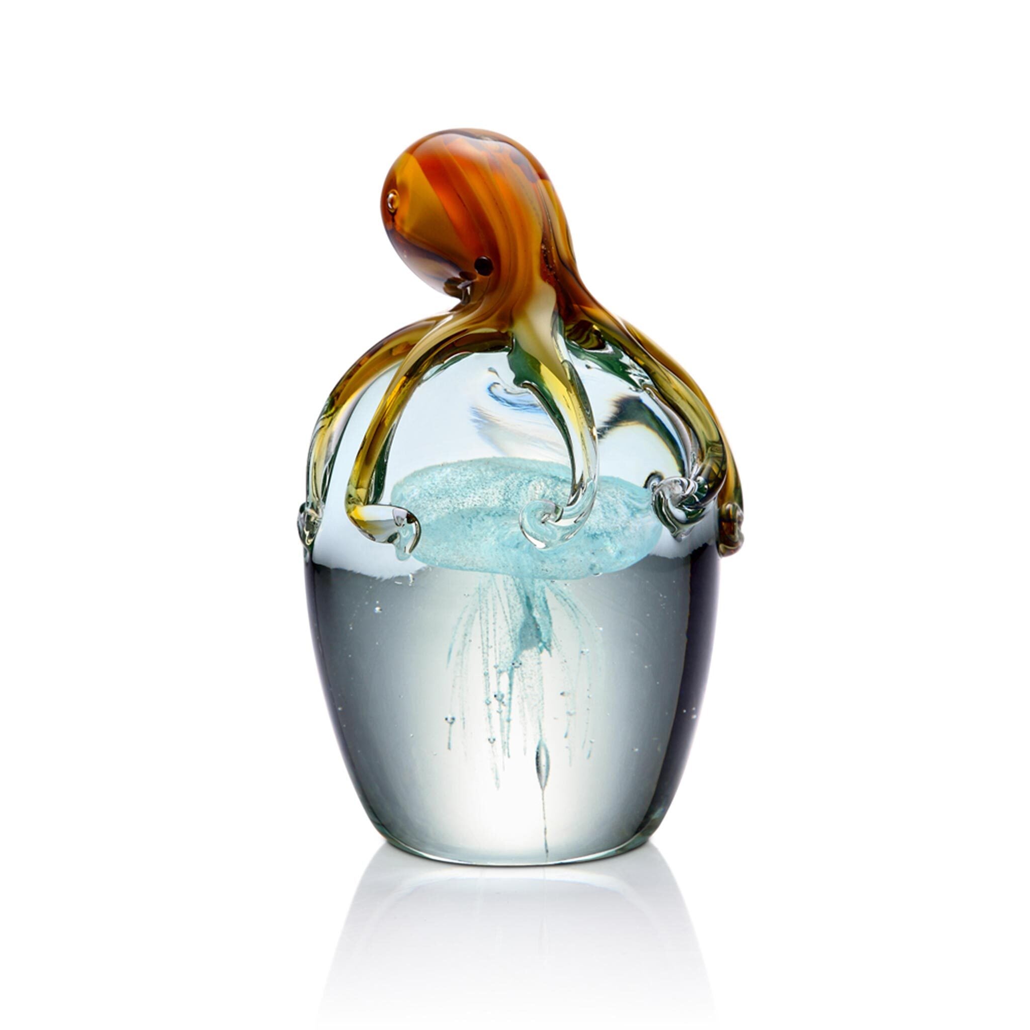 Glass Octopus and Jellyfish Paperweight, SPISanPacificInternational