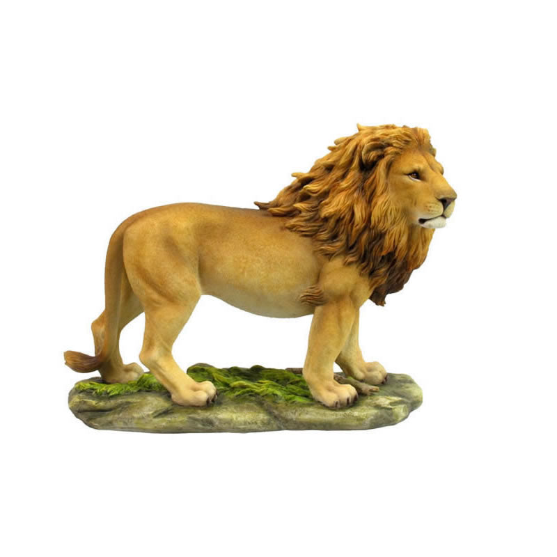 Regal Lion Sculpture Painted, LionStatuesSculptures, AAWU74800AA