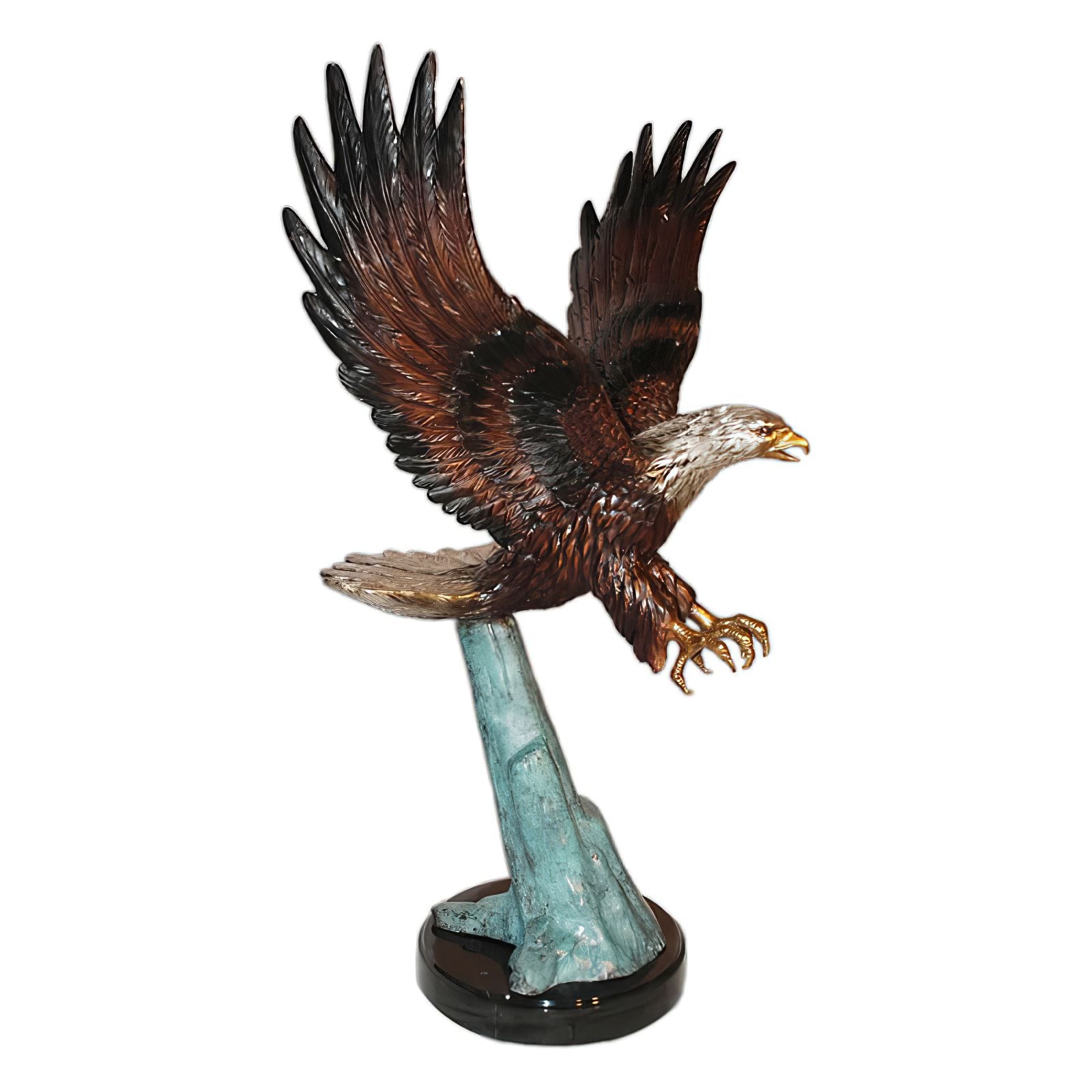 Bronze Eagle Landing Sculpture