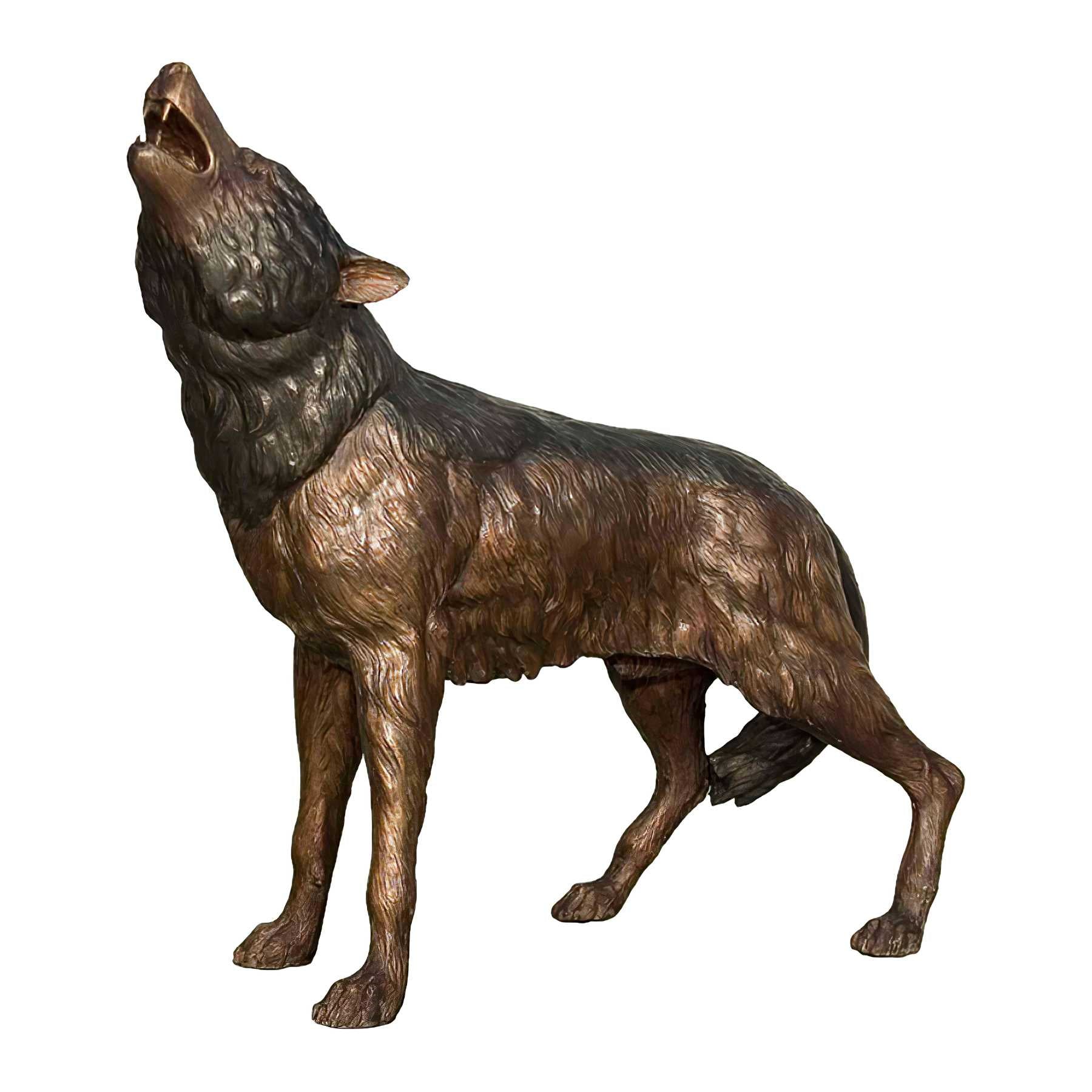 Howling Wolf Sculpture- Bronze