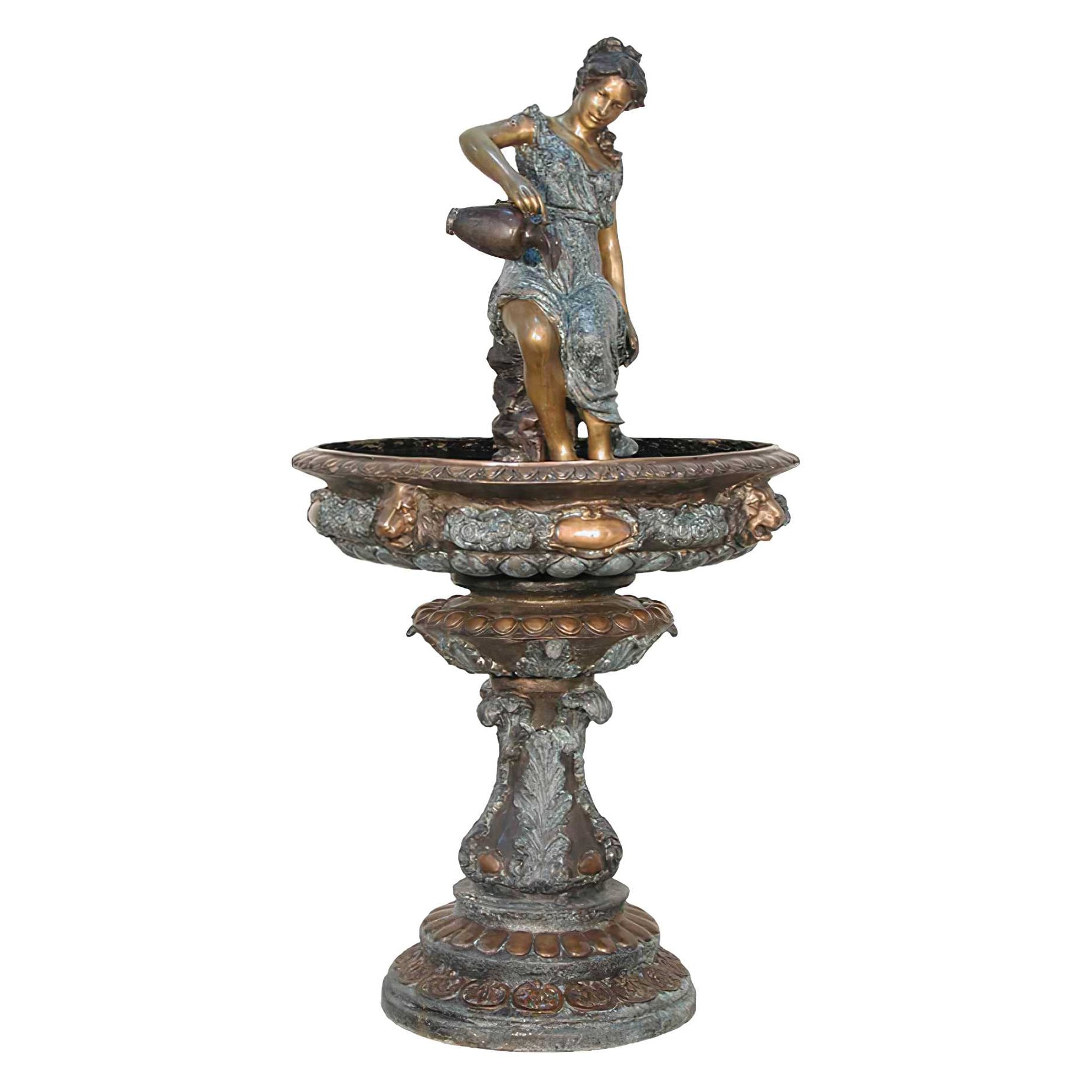 Lady with Jug Tiered Fountain