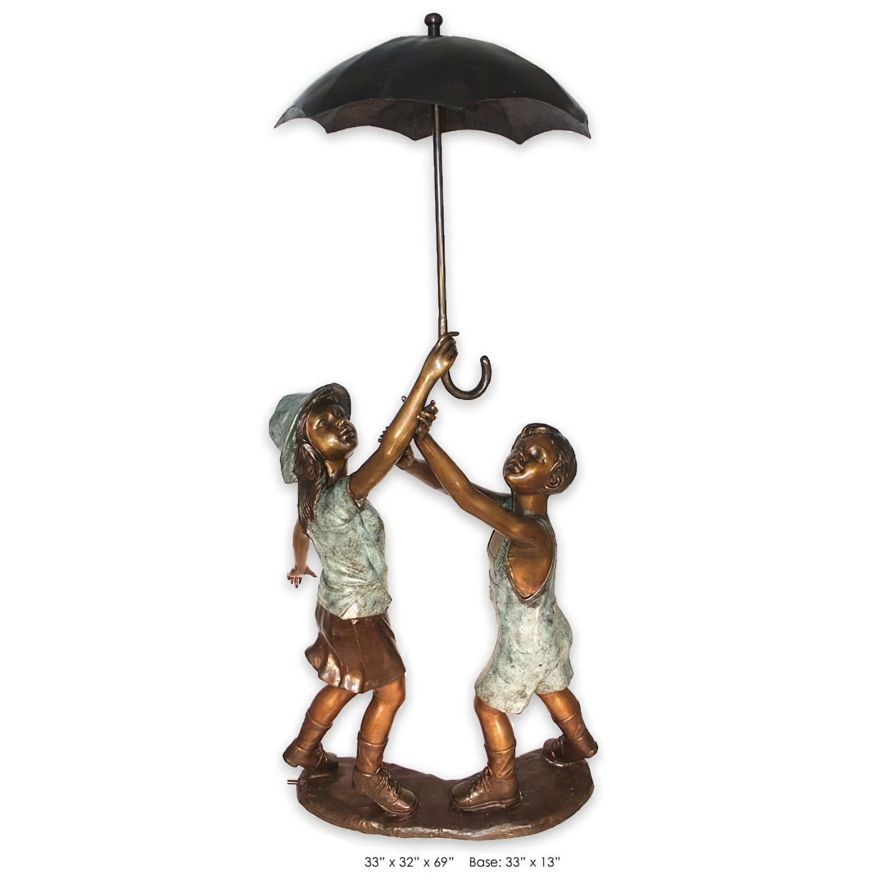 Girl and Boy Umbrella Fountain