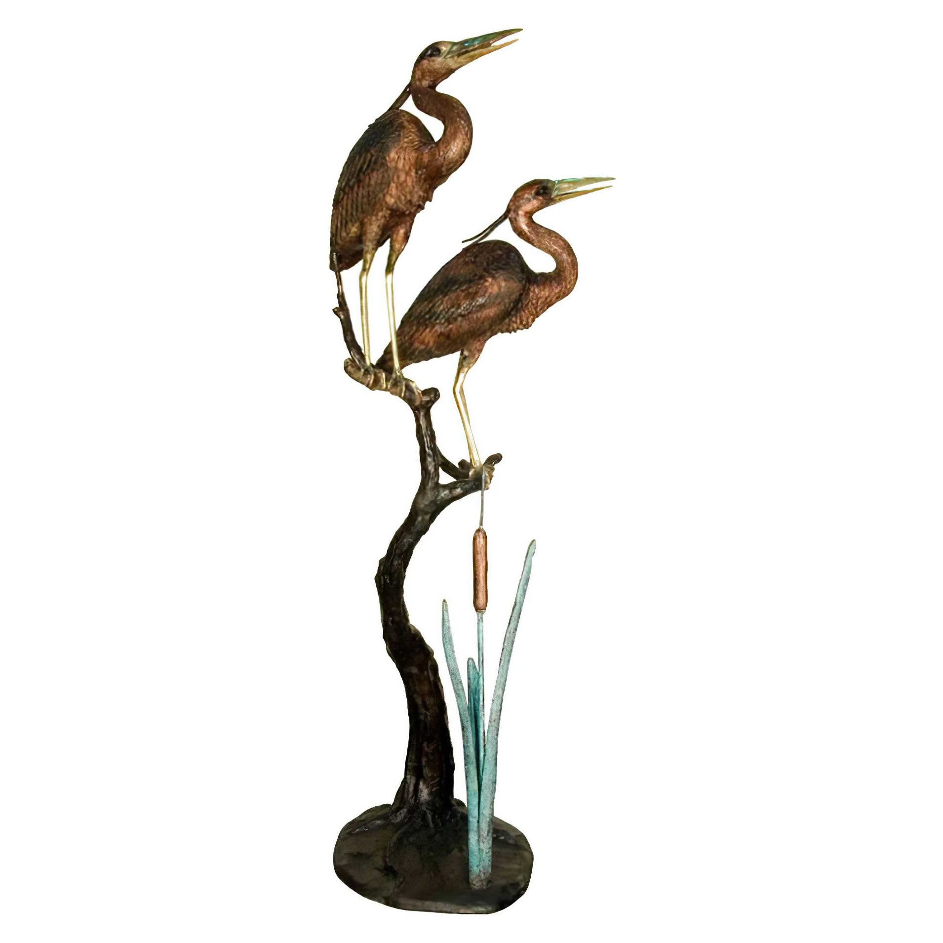 Two Herons Bronze Sculpture- 67 Inch