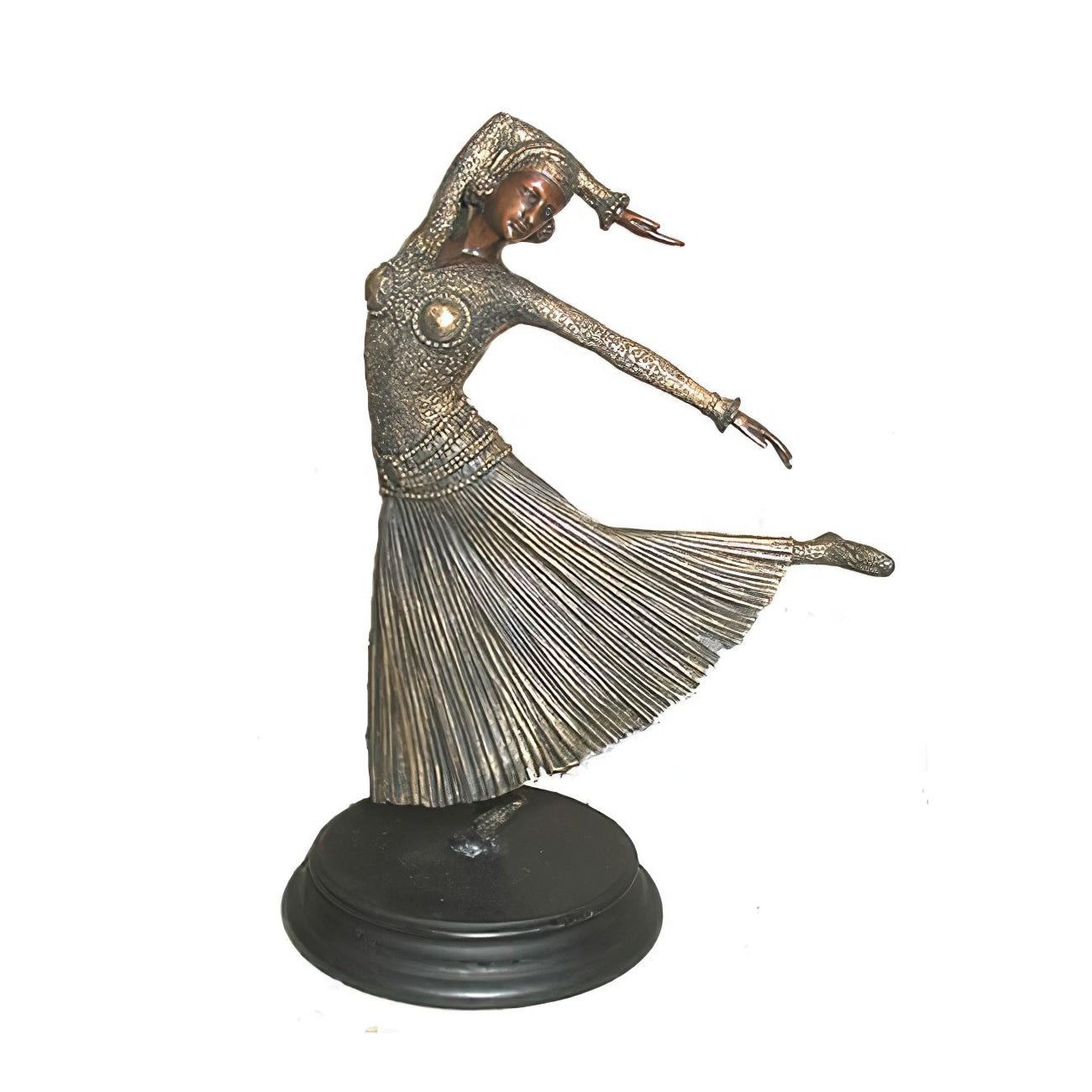 Bronze Deco Dancer Statue- 10 Inch