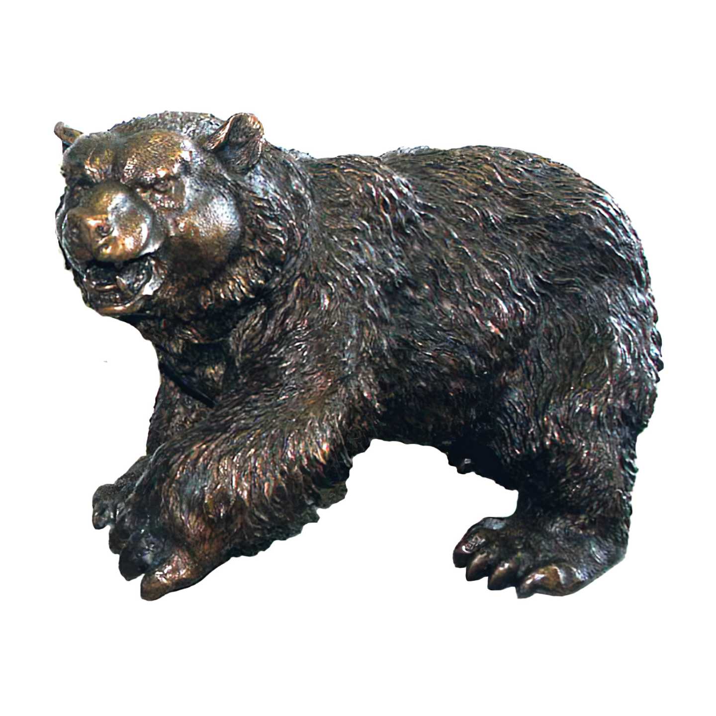 Walking Bear Bronze Sculpture