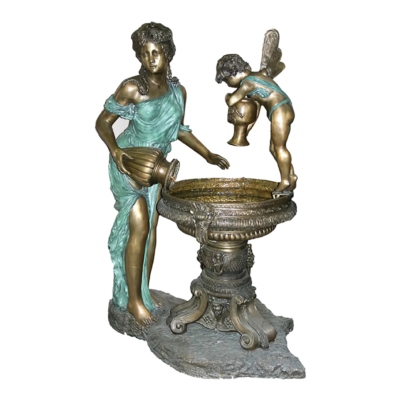 Lady with Cherub Fountain