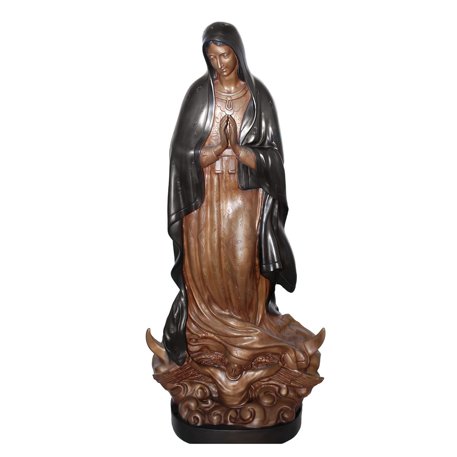Bronze Lady Guadalupe Sculpture, 65 Inch