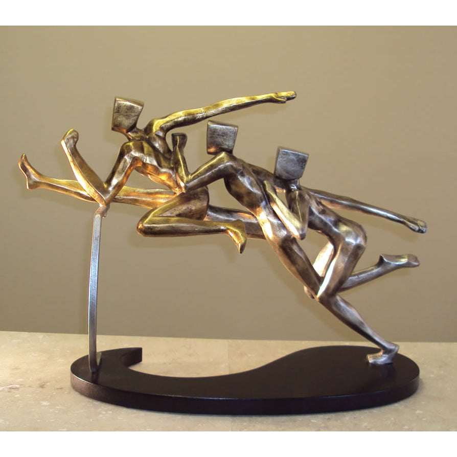Hurdling Runners Modern Sculpture