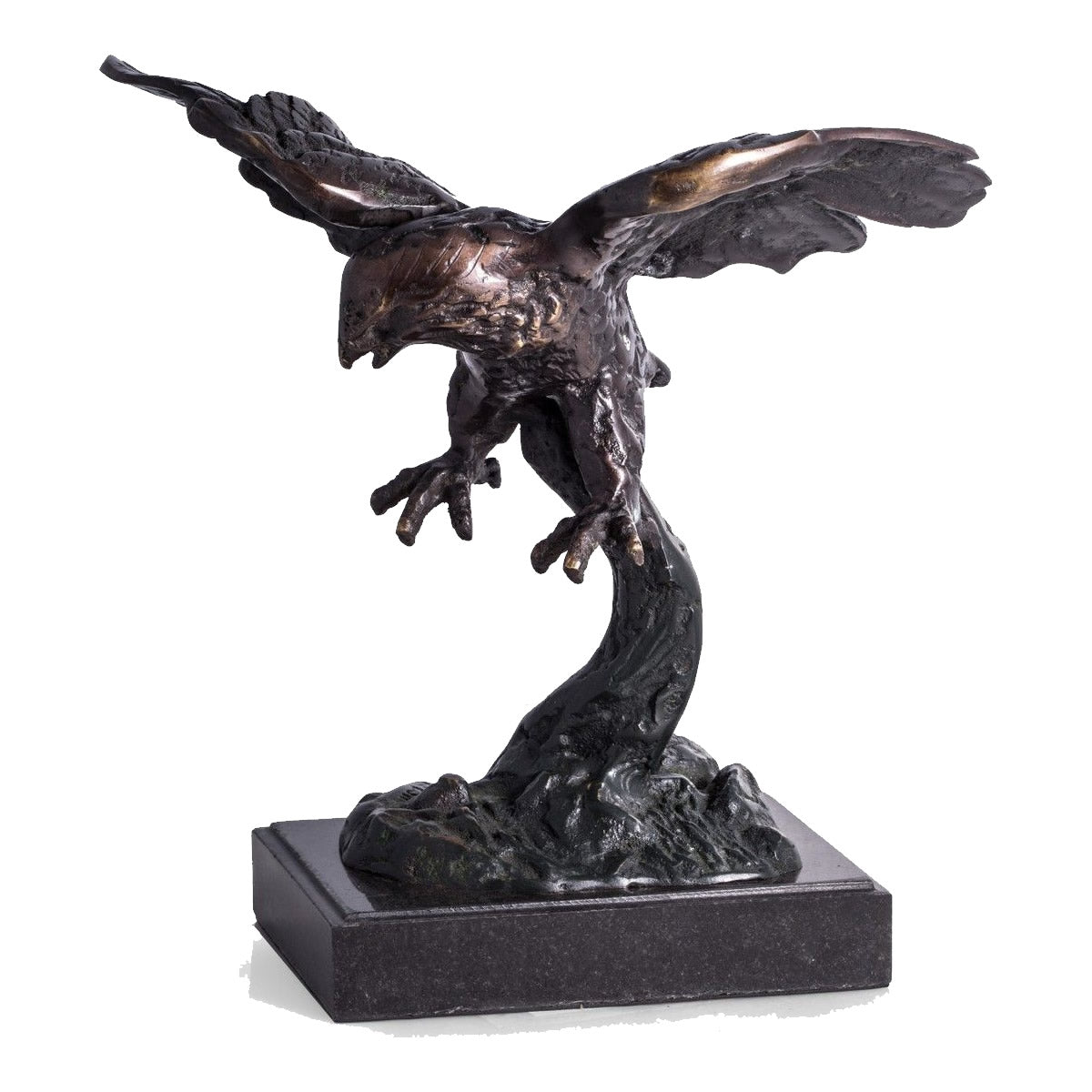 Soaring Eagle Sculpture on Marble Base #2