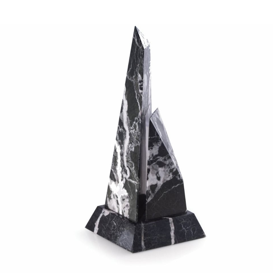 Black Zebra Marble Obelisk Trophy #2