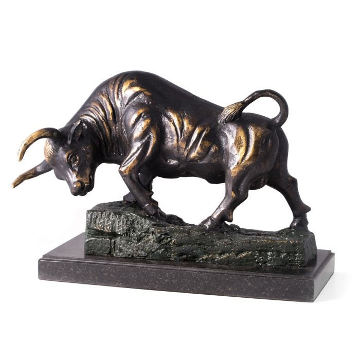 Conquering Bull Sculpture on Marble Base- Limited Edition