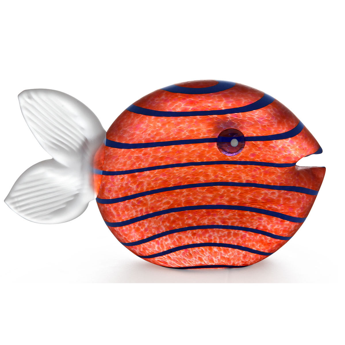Snippy Fish Paperweight, Large/Amber- by Borowski