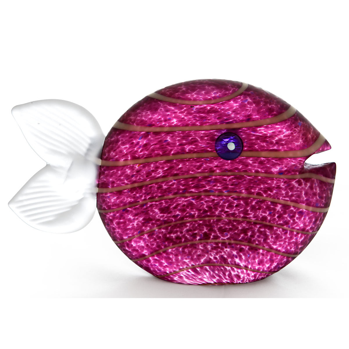 Snippy Fish Paperweight, Large/Purple- by Borowski
