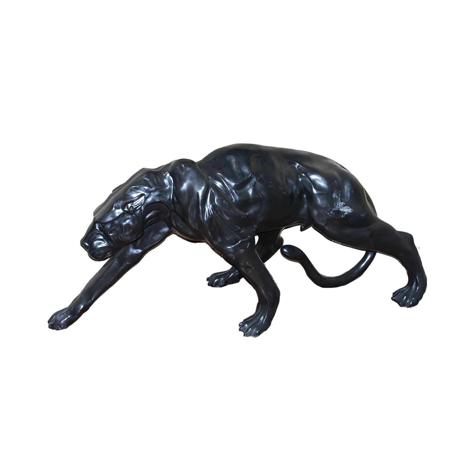 Bronze Creeping Panther Sculpture