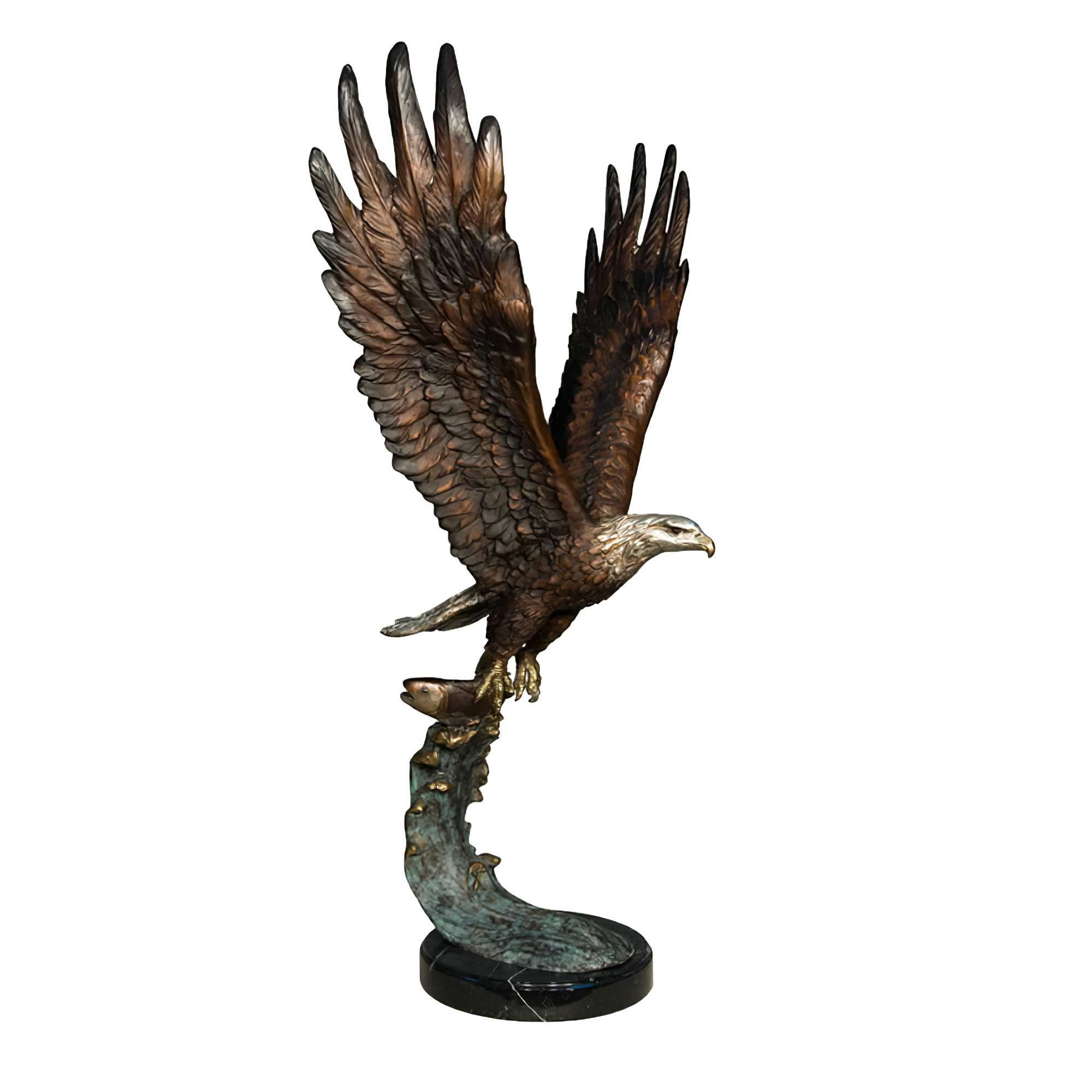 Soaring Bronze Eagle Sculpture