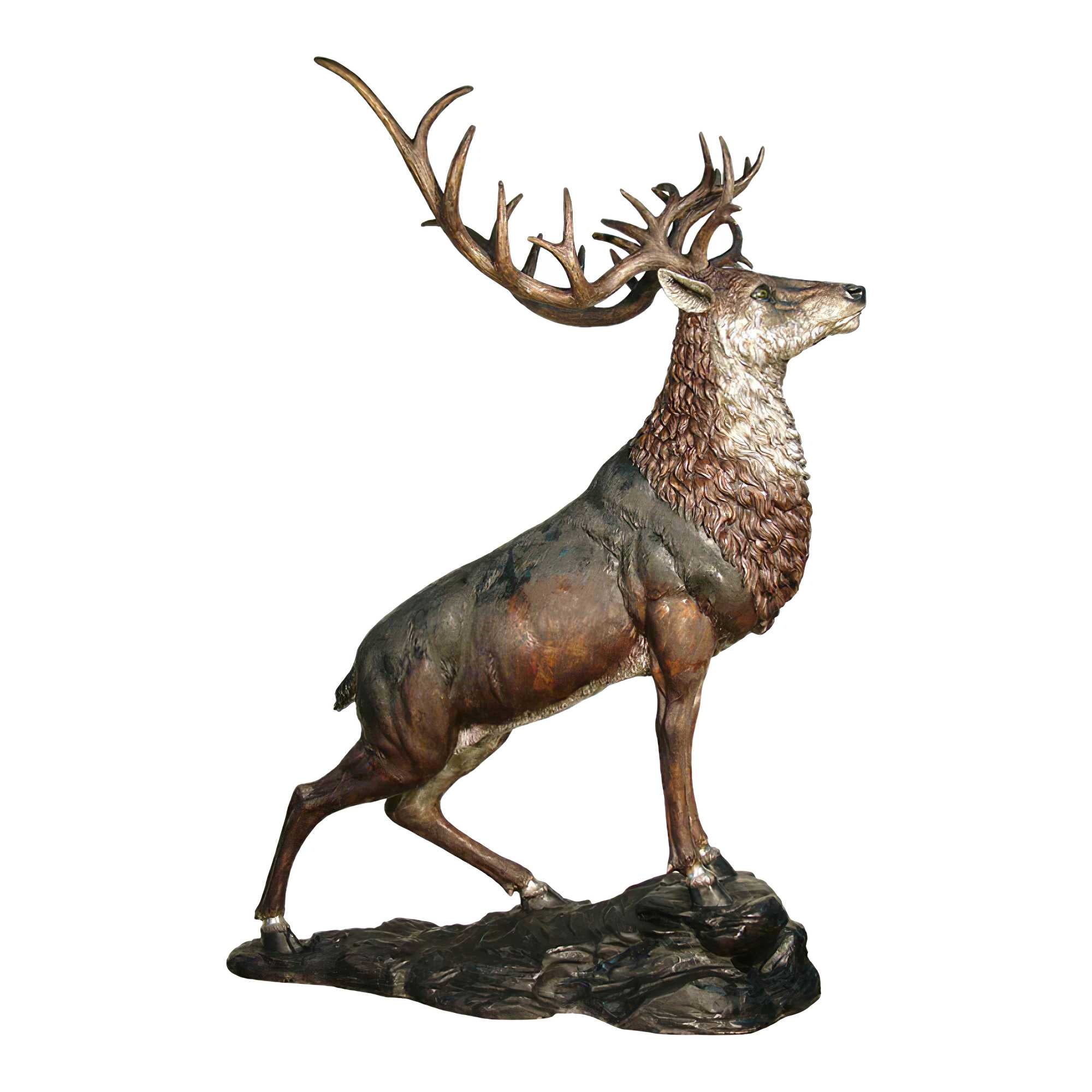 Bronze Stag on Rock Sculpture, Extra Large