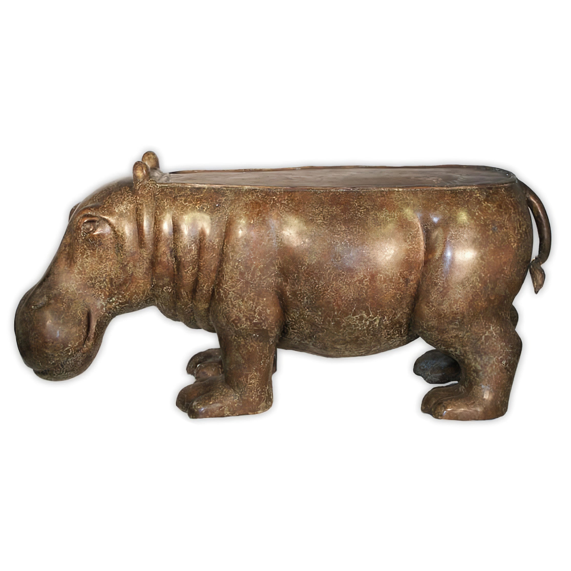 Bronze Hippo Bench