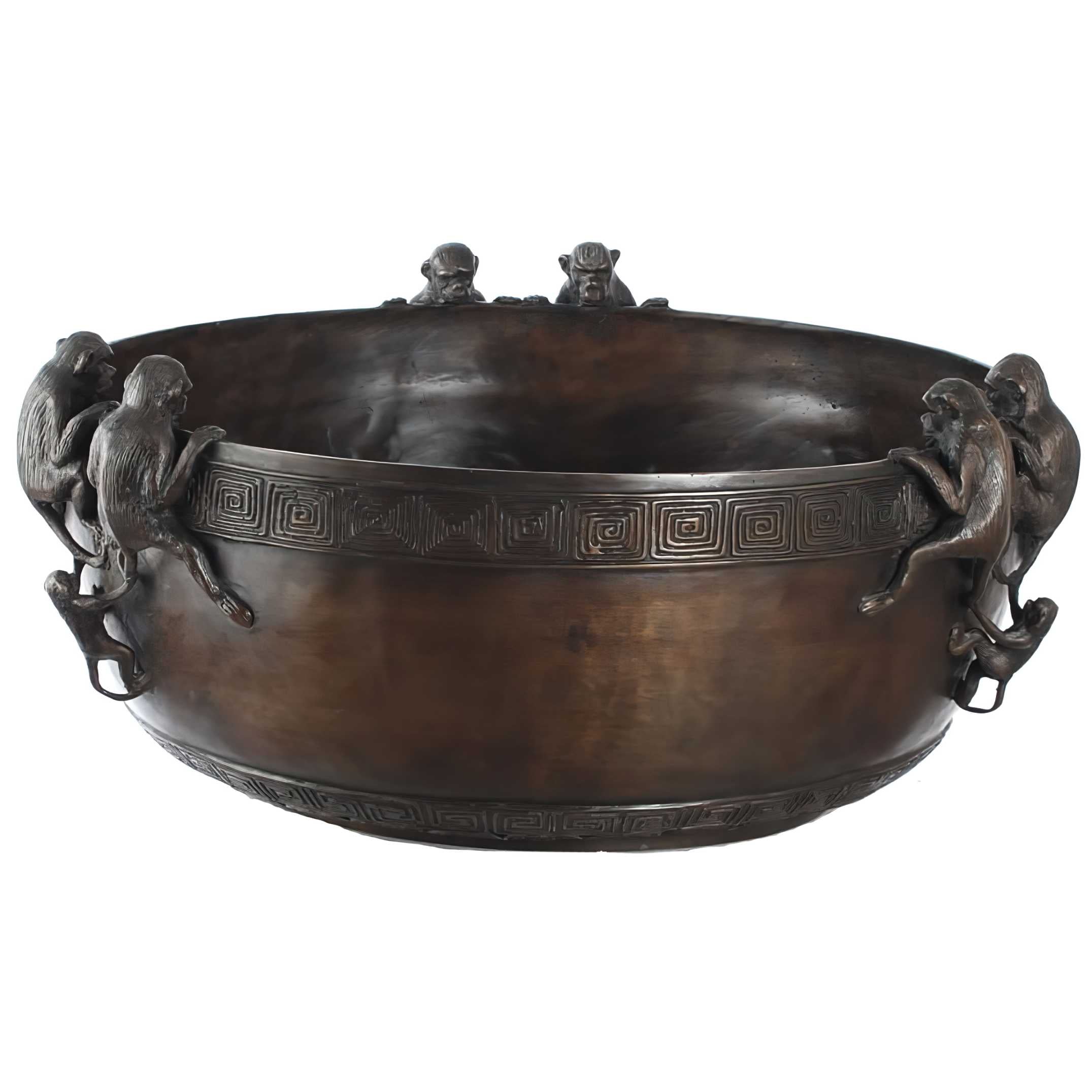 Round Monkey Bowl- Bronze