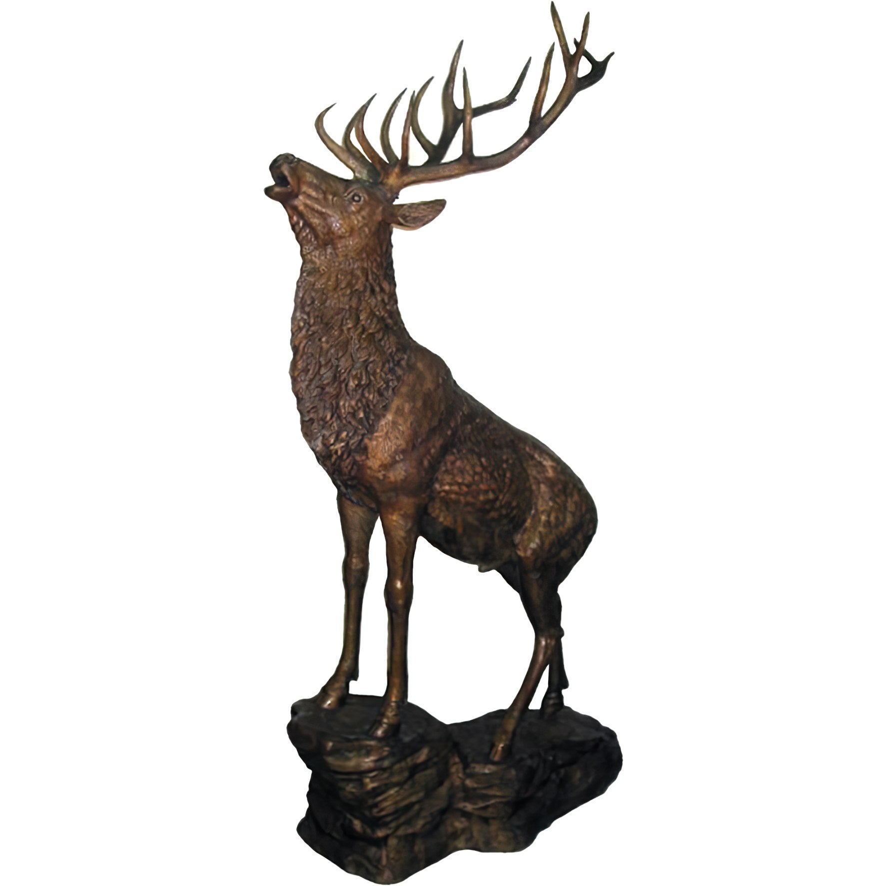 Majestic Elk on Rock Bronze Sculpture