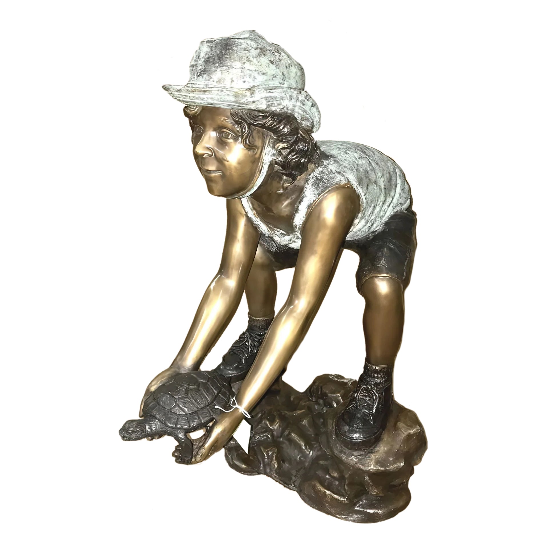Bronze Boy with Turtle Fountain