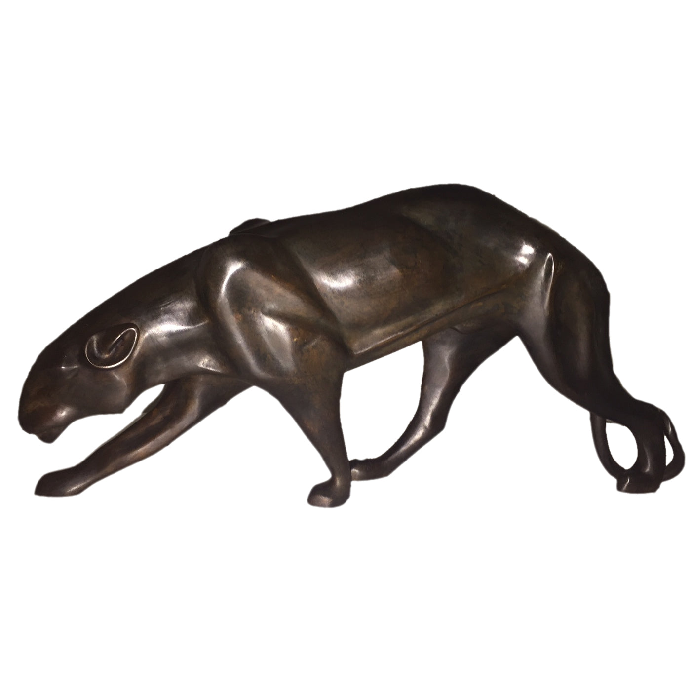 Bronze Creeping Panther Statue