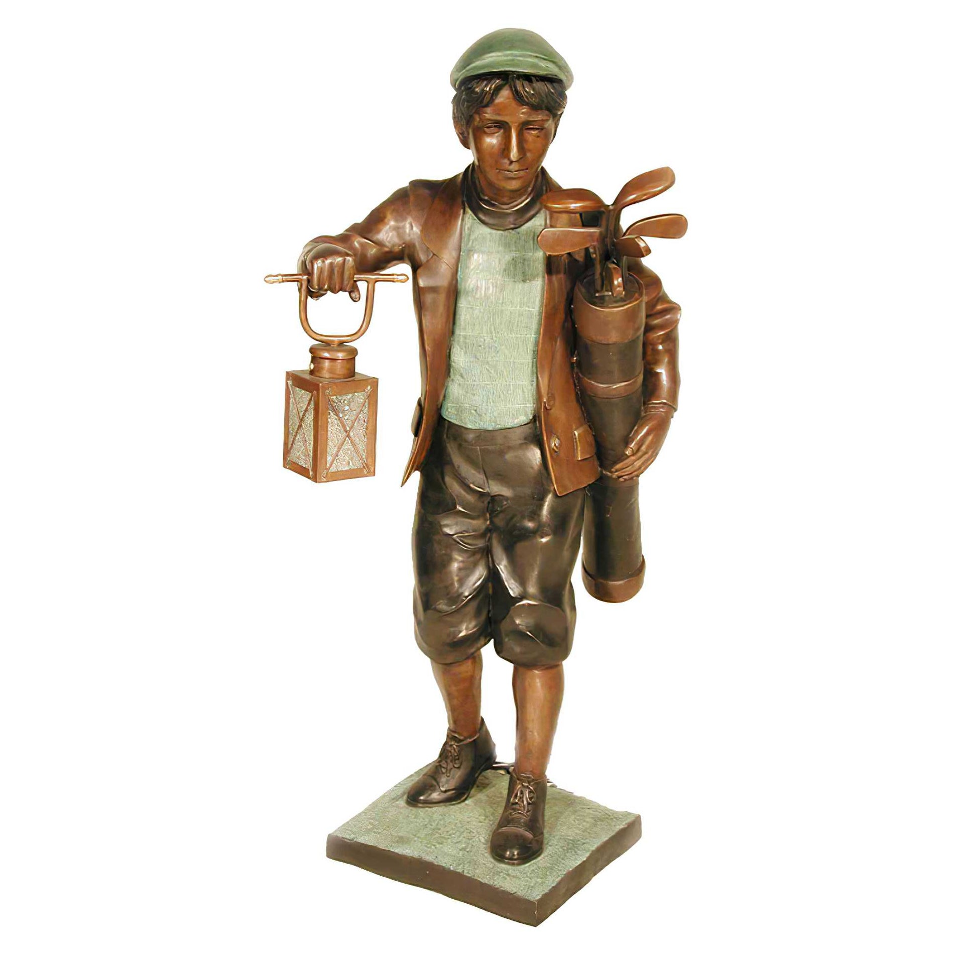 Boy Golfer with Lantern Statue