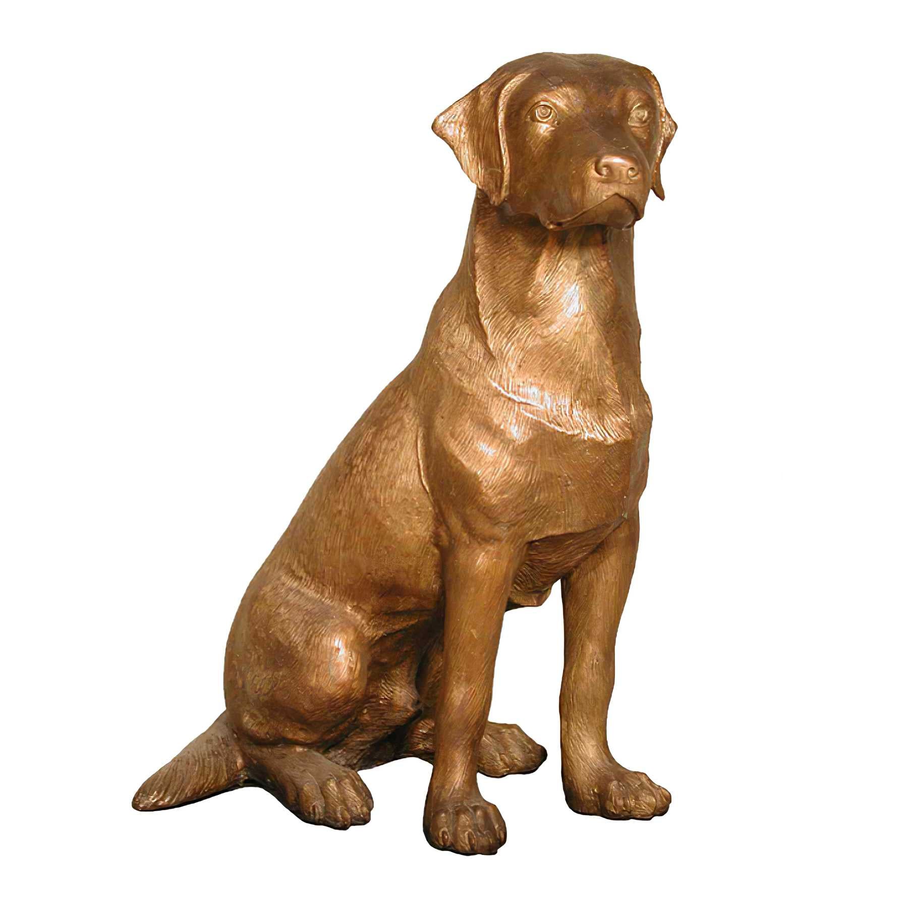 Bronze Sitting Labrador Retriever Statue