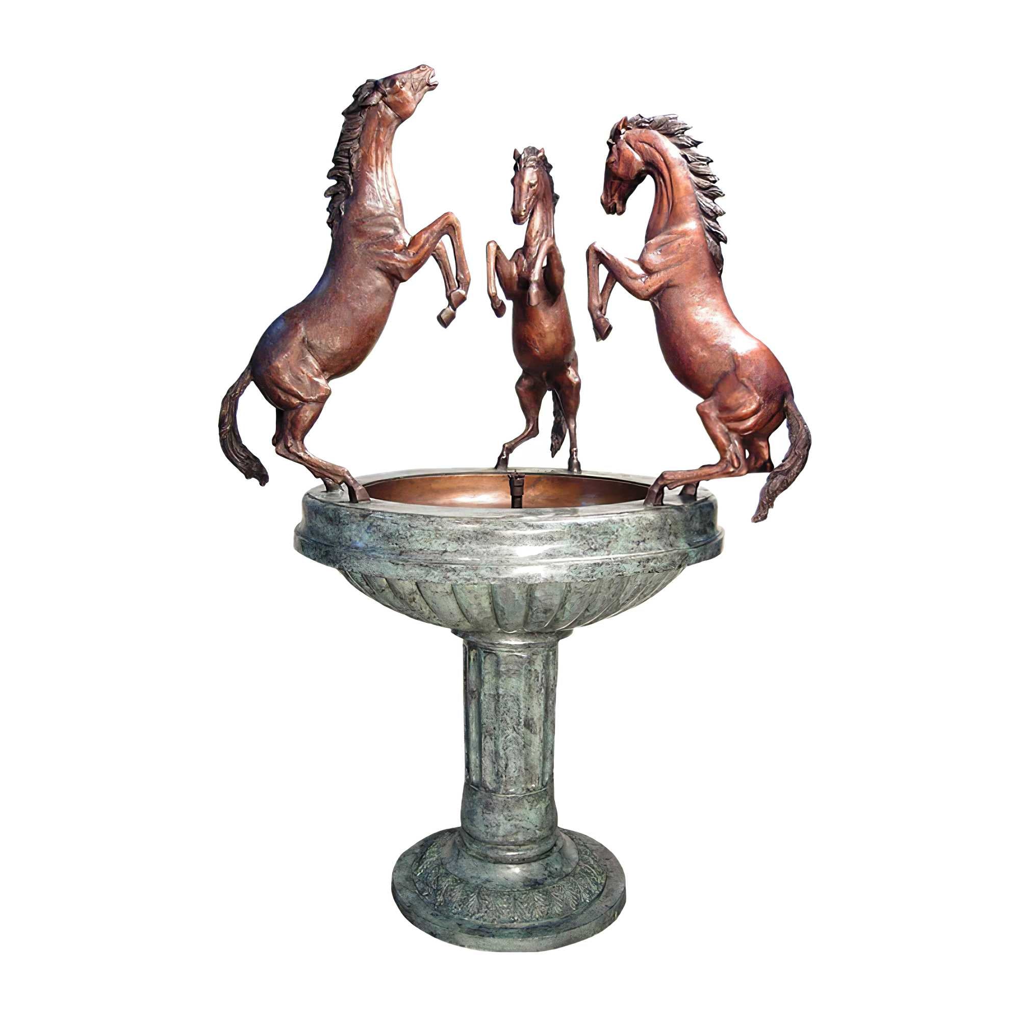 Three Horse Bronze Fountain
