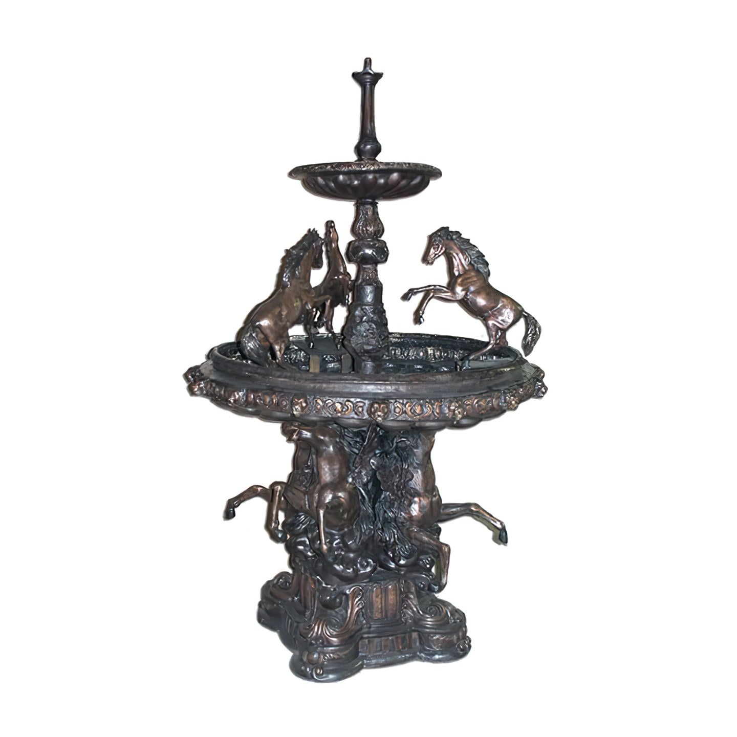 Bronze Tiered Horse Fountain