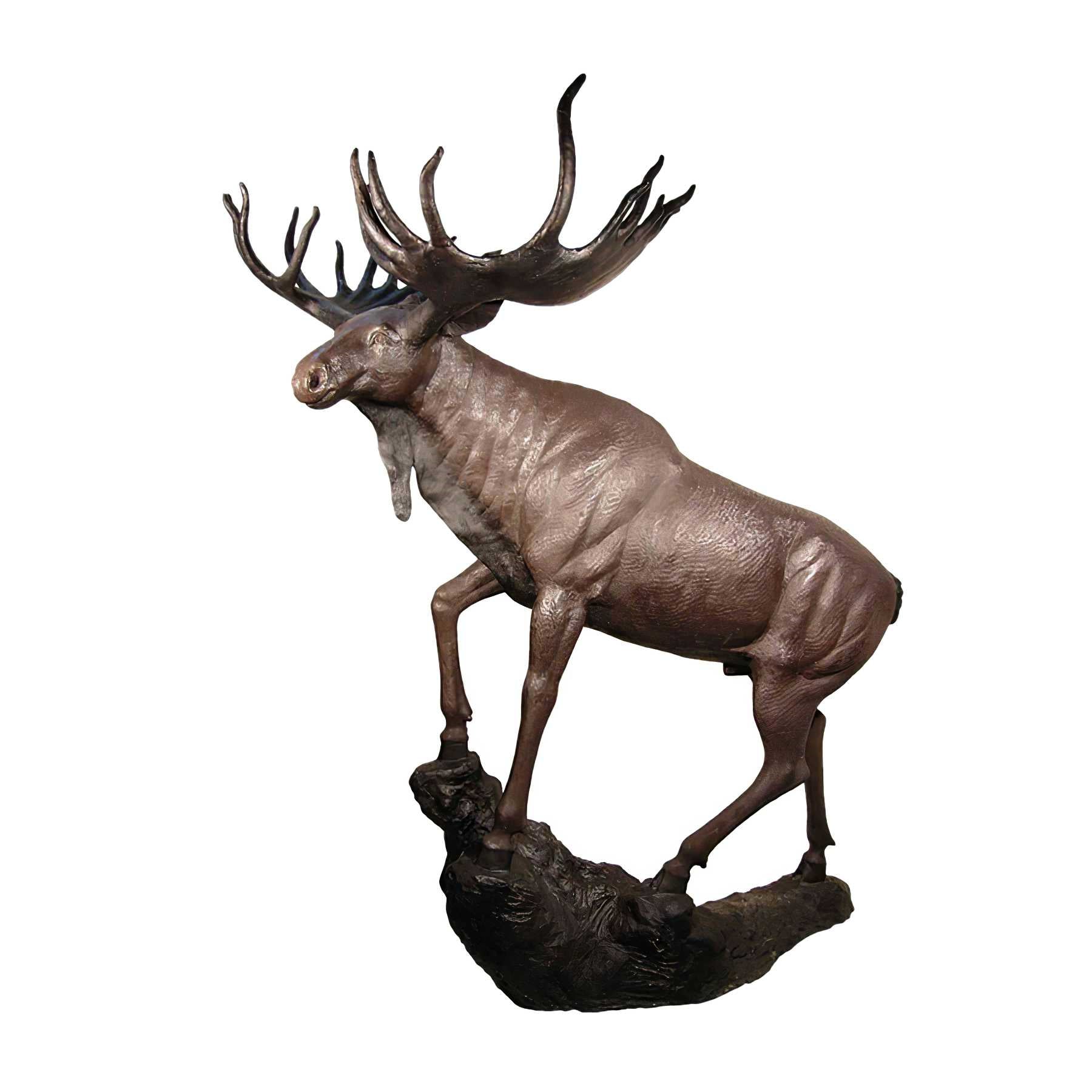 Bronze Moose Sculpture on Base, Large