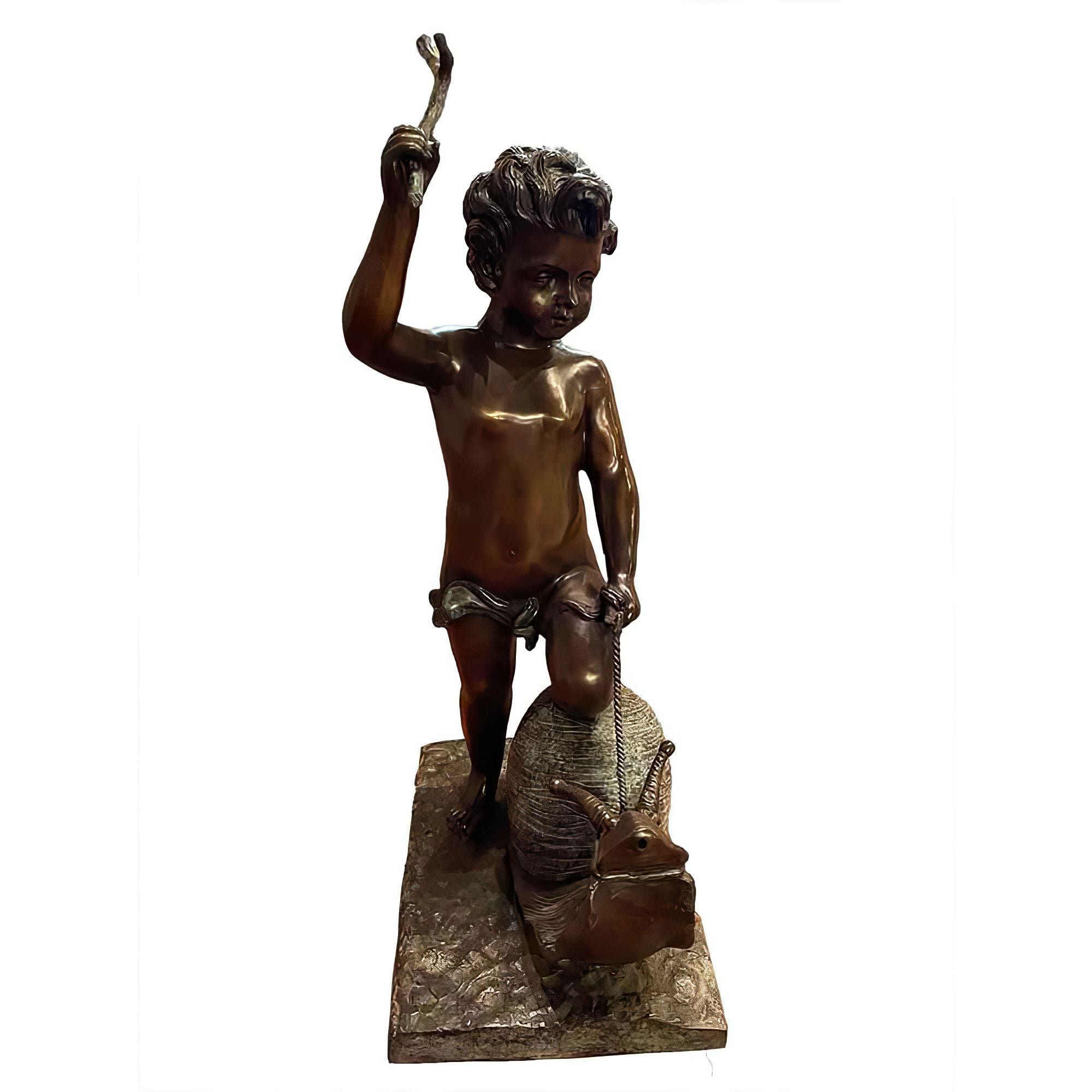 Bronze Boy with Snail Statue