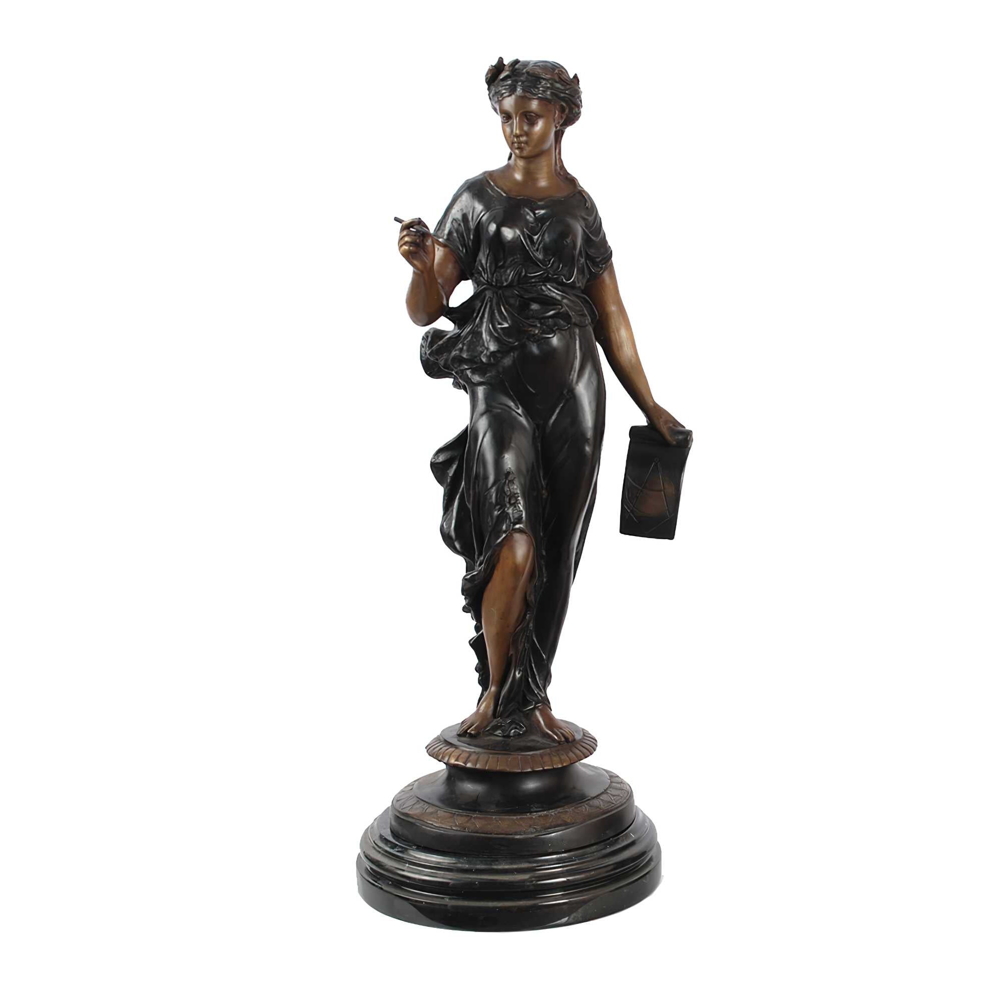 Bronze Lady Astrology with Map Statue