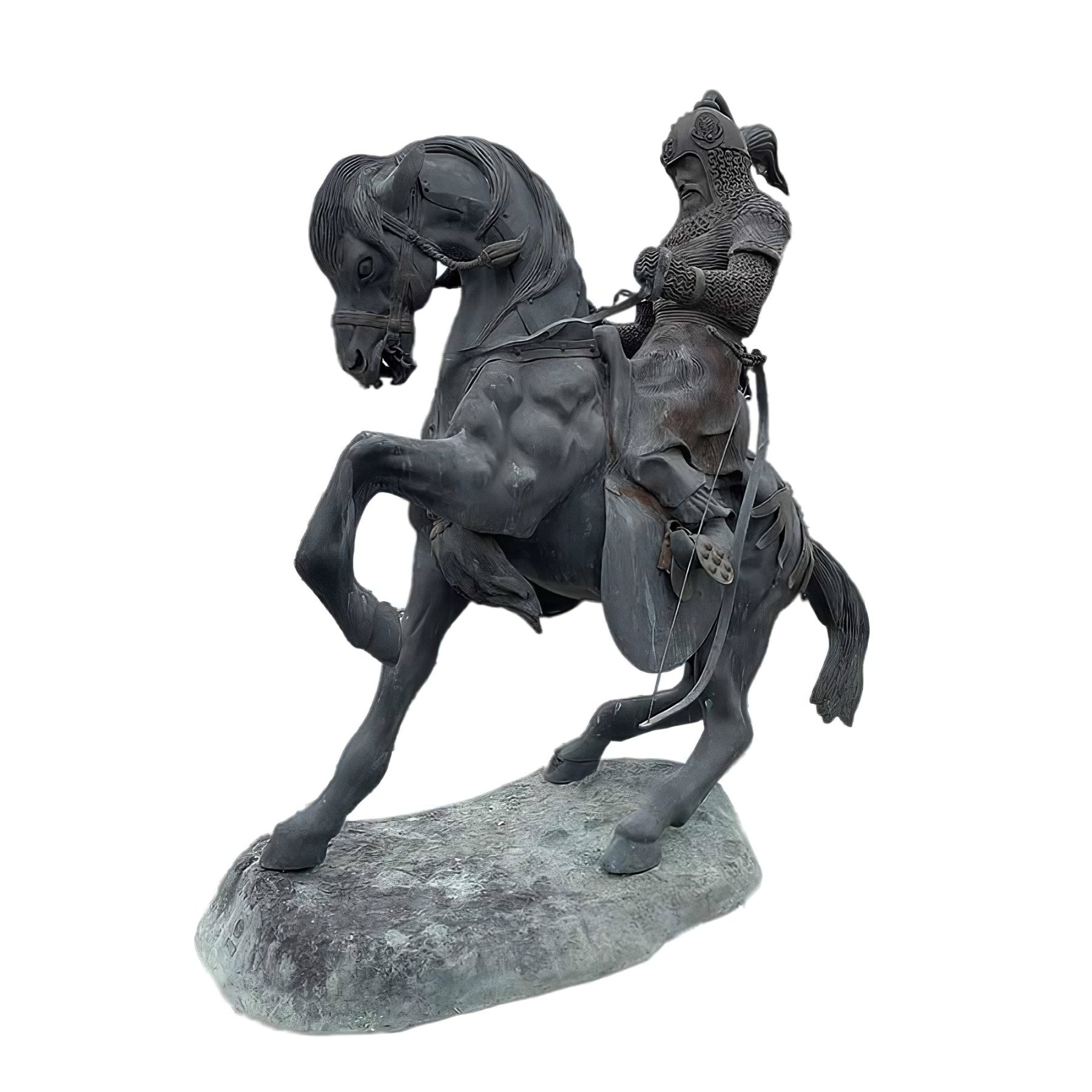 Bronze Tartar Warrior on Horse Statue
