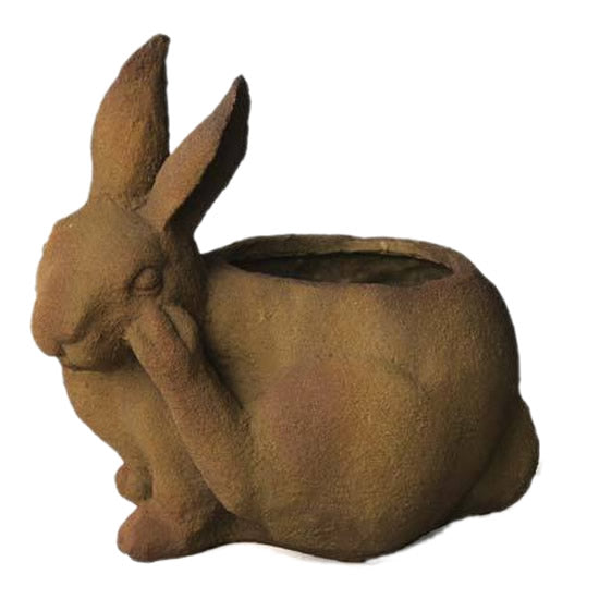 Bunny Rabbit Garden Planter by Orlandi Statuary Made of Fiberstone-FS8710 