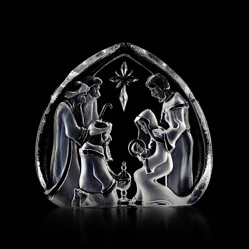 Crystal Holy Family Nativity Sculpture