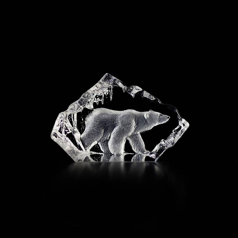 Walking Polar Bear Figurine- Crystal