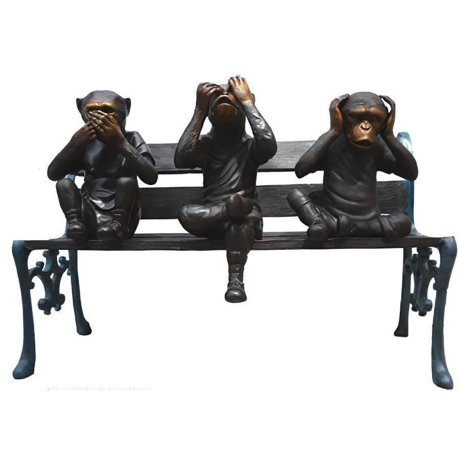 See No Evil Monkeys- Bronze Sculpture