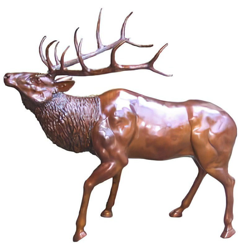Bronze Standing Elk Sculpture, Large