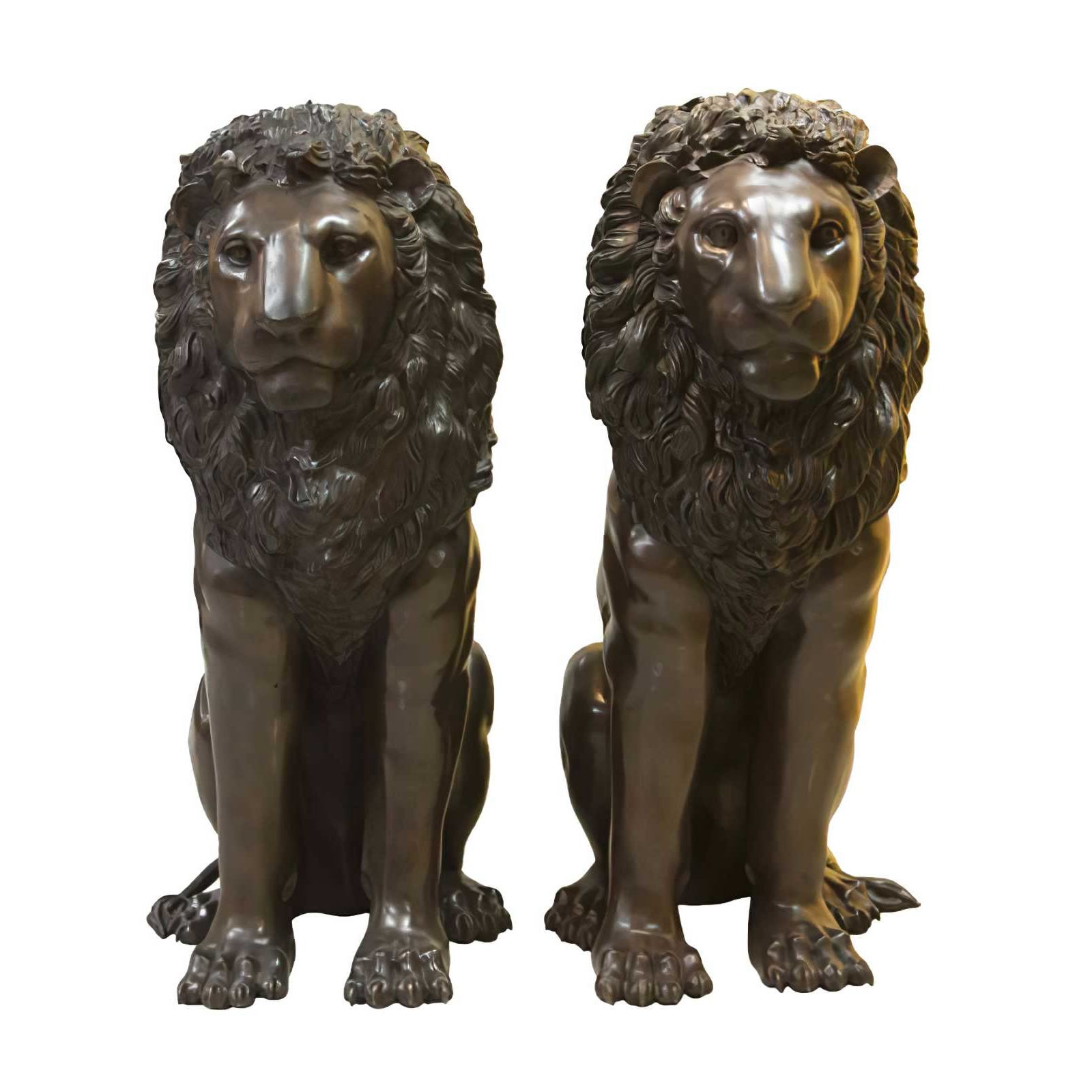 Bronze Lion Pair Statues