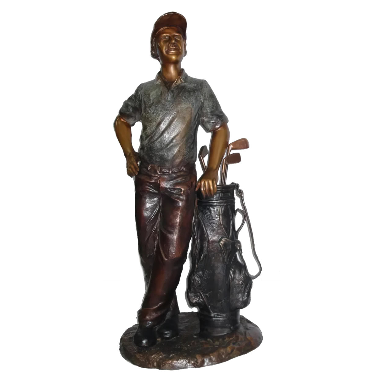 Golfer with Bag Bronze Sculpture